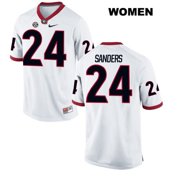 Georgia Bulldogs Women's Dominick Sanders #24 NCAA Authentic White Nike Stitched College Football Jersey QFG0656WI